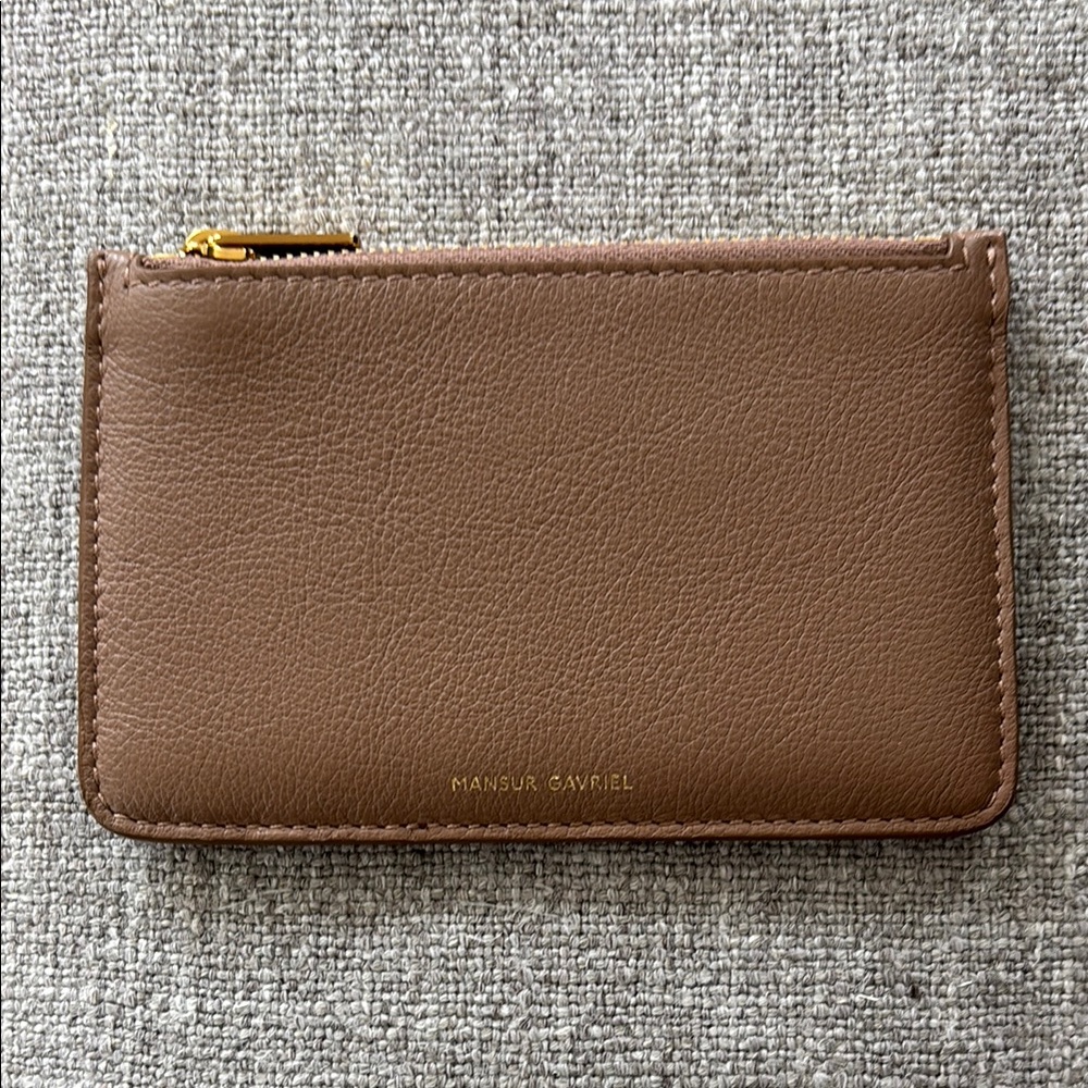 Like New | Mansur Gavriel Biscotto Leather Zip Card Wallet